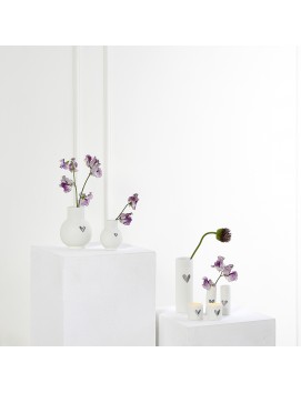 Vase boule - Coeur argent