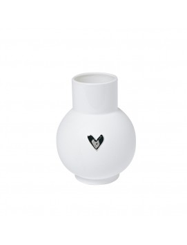 Vase boule - Coeur argent