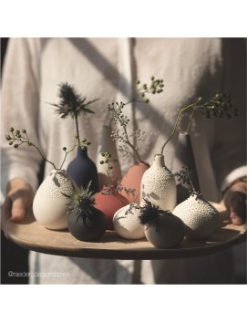 Mini vase à perles - Blanc (design 4)