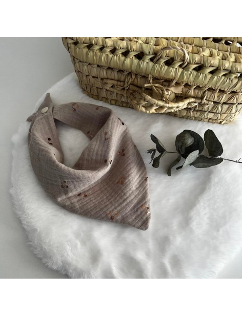 Foulard/Chèche - Taupe imprimé gold