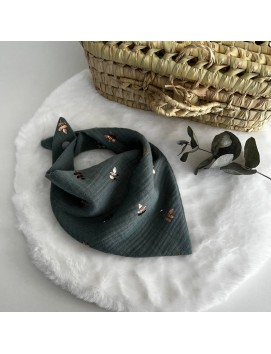 Foulard/Chèche - Vert imprimé gold
