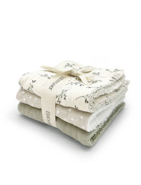 Lot de 3 serviettes - Olive bloom