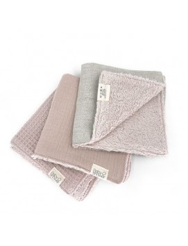 Lot de 3 serviettes - Waffle rose