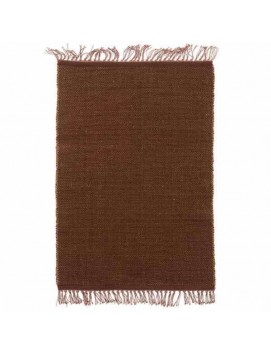 Tapis jute/coton damier - Sienne